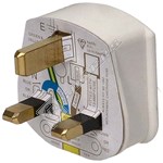 Wellco 13A 3 Pin White Resilient Plug