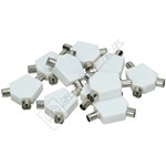 Avix Co-axial Plug To 2 Sockets - Pack of 10