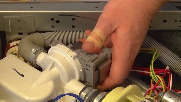 Slot the drain pump back onto the drain pump housing and twist it into position