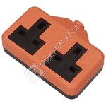 Wellco 13A Twin Trailing Rubberised Socket - Orange