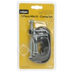 Rolson 3 Piece Mini G-Clamp Set