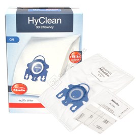 Miele GN HyClean 3D Efficiency Vacuum Dust Bag & Filter Pack - Pack of 4 Bags - ES1062060