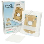 Bosch Vacuum Cleaner MegaFilt SuperTEX Dust Bags & Filter Set