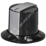 Leisure Hob Control Knob - Black & Silver