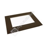 Indesit Main Oven Outer Door Glass w/ Brown Detail