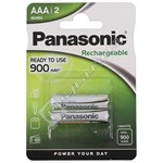 Panasonic AAA Rechargeable Batteries 900mAh Ni-MH 1.2V Pack of 2