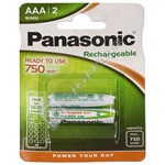 Panasonic AAA Rechargeable Batteries 750mAh NI-MH Pack of 2