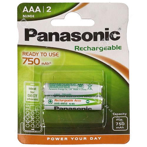 AAA Rechargeable Batteries 750mAh NI MH Pack of 2 eSpares