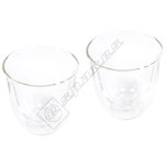 DeLonghi Coffee Maker Glass Cappuccino Cups (Pack Of 2)