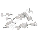 Wellco 5mm Round Cable Clips - White