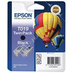 Epson Genuine T019 Black Ink Cartridge Twin Pack