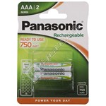 Panasonic AAA Rechargeable Batteries 750mAh NI-MH Pack of 2