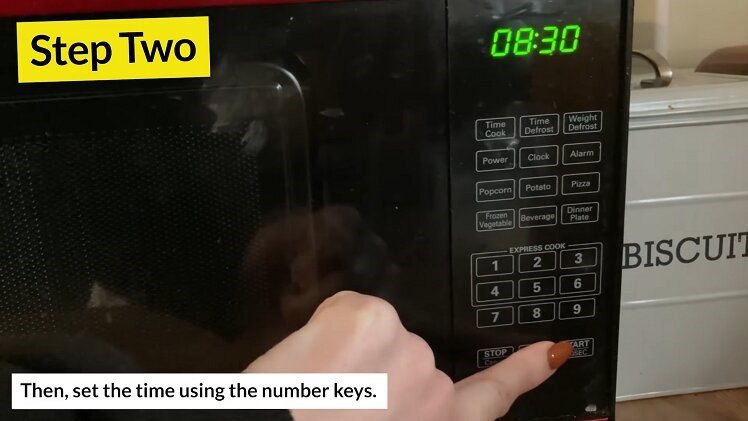 Change the time by pressing the number buttons