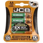 JCB AA Rechargeable Batteries 1200mAh Ni-MH 1.2V - Pack of 4