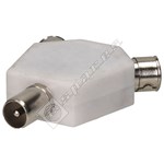 Avix Co-Axial  Plug To 2 Sockets