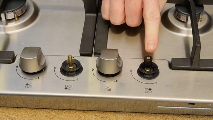 Pushing The Control Knob Adapter Onto The Cooker Knob Shaft