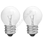 Wellco 25W ES Round Bulbs - Pack of 2