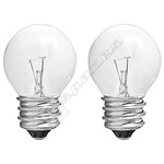 Wellco 25W ES Round Bulbs - Pack of 2