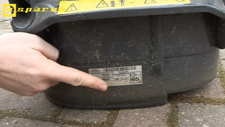 The Product Number And Model Number Information Sticker On The Back Of The Lawnmower