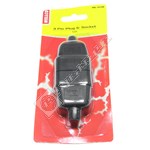 Wellco Black 10A 3 Pin Rubberised Connector