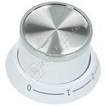 Oven Thermostat Control Knob - White/Silver