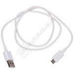 White USB-A to Micro USB-B Cable - 1m
