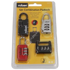 Rolson Combination Lock Set For Travels Pack of 4 eSpares