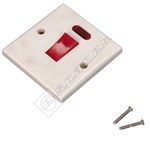 Wellco White Slimline 45A Double Pole Switch & Neon Indicator