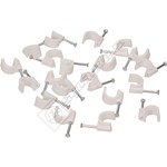 Wellco 10mm Round Cable Clips - White