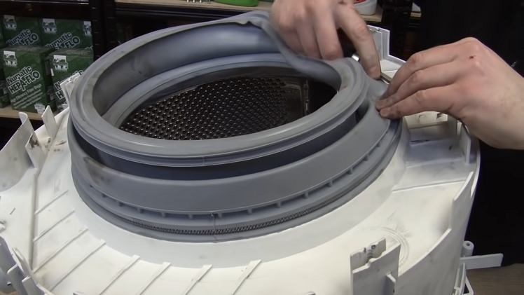 Remove the door seal from the washing machine tub.