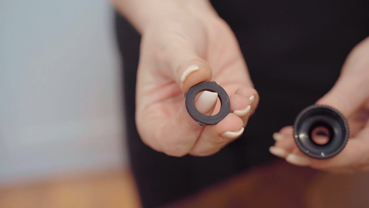 Check the rubber O ring seal inside and clean or replace as needed.