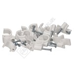 Wellco 8mm Round Cable Clips - White