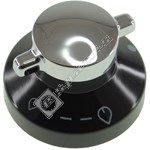 New World Black & Chrome Hob/Grill Control Knob