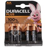 Duracell Alkaline AA Plus 100% Extra Life - Pack of 4