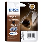 Epson Genuine Black Ink Cartridge Twin-Pack - T0321