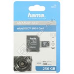 Hama 256GB MicroSDXC Class 10 Memory Card & Adapter