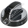 New World Main Oven Control Knob - Black & Chrome