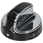 New World Main Oven Control Knob - Black & Chrome