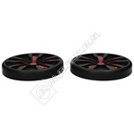 Bissell Carpet Cleaner Wheels with Axle & E-Ring - Red Berends