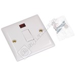 Wellco White Slimline 20A Double Pole Switch With Neon Indicator