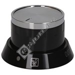 Main Oven Thermostat Control Knob - Black/Chrome